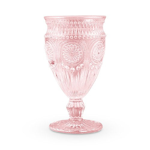 Water Goblet - Pressed Glass 12 oz. - Light Pink