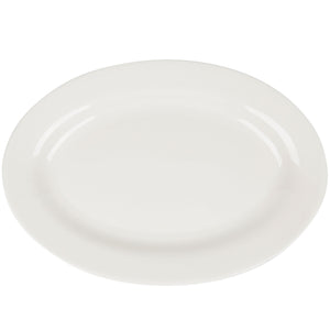 White Oval Platter 10" x 13"