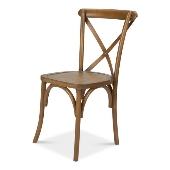Cross Back Chair - Rustic Wood