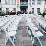 Folding Chair - Formal White w/White Seat