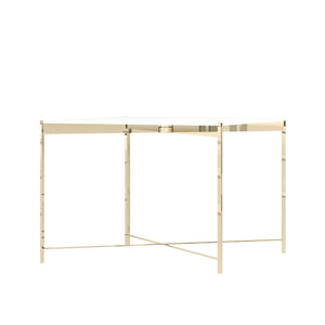 Fleming Communal Table - Gold w/White Acrylic Top - 72" x 30" x 40"