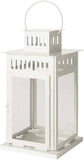 Lantern - White w/3 flicker candles - 9"x9"x18" Decor Accent