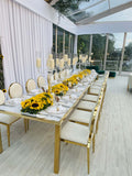 Metropolitan Table - Gold w/White Acrylic Top - 42" x 96"