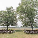 Folding Chair - Formal Fruitwood - w/White Seat