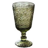 Water Goblet - Pressed Glass 9 oz. - Green