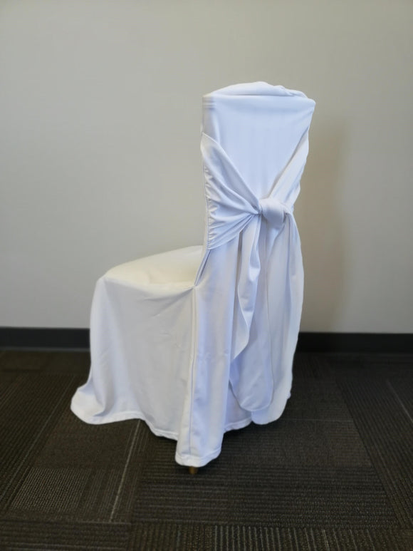 Chair Cover - Bella w/Tie - White
