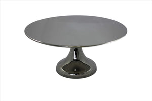 Platter - Raised Pedestal 12" Round - Stainless Steel