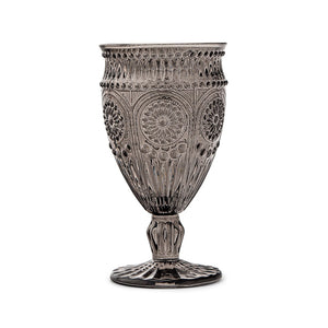 Water Goblet - Pressed Glass 12 oz - Black