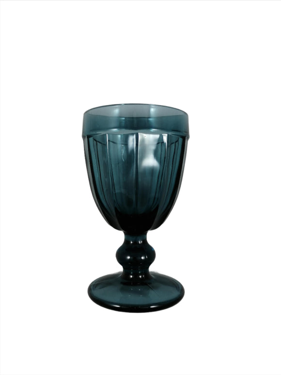 Water Goblet - Pressed Glass 12 oz. - Midnight Blue