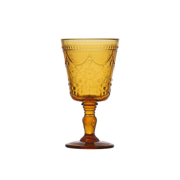 Water Goblet - Pressed Glass 12 oz. - Amber